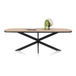 Avalox, eetkamertafel ovaal 240 x 110 cm - kleur oak natural vintage - centrale poot