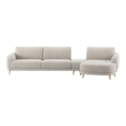 MANCIANO - 3 zits arm links - poef/hocker triangel 25 x 60 cm - longchair rechts
