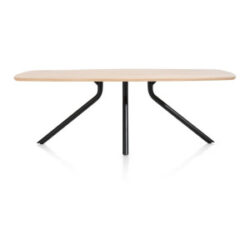 Arvada, table 190 x 100 cm. - ovale - pied central long - natural