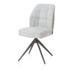 Bell, eetkamerstoel - grafiet frame - draaibaar - pocket - combi Calabria/Vada - Olijf