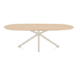 Caletta, eetkamertafel ovaal 240 x 105 cm. - eiken blad - centrale kruispoot cr&egrave;me - Natural
