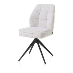 Bell, eetkamerstoel - zwart frame - draaibaar - pocket - combi Calabria/Vada - Kiezel