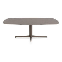 Saluti, eetkamertafel ovaal 210 X 105 cm. - centrale teenpoot - steelbrown - Lava