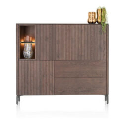 Trenton, dressette 153 cm - 3-deuren + 2-laden + 2-niches - Clay