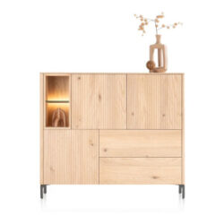 Trenton, dressette 153 cm - 3-deuren + 2-laden + 2-niches - natural