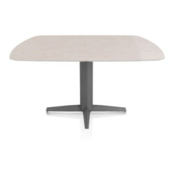 Saluti, eetkamertafel ovaal 150 X 105 cm. - centrale teenpoot - grafiet - Light sand