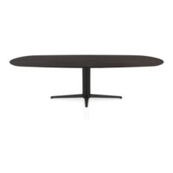 Caletta, eetkamertafel ovaal 270 x 110 cm. - eiken blad - centrale teenpoot zwart - Basalt
