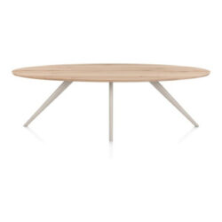 Arvada, Table à manger 250 x 110 cm, ellipse, 4 pieds - Creme