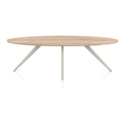 Arvada, eetkamertafel 250 x 110 cm, ellips, 4 poot - Creme