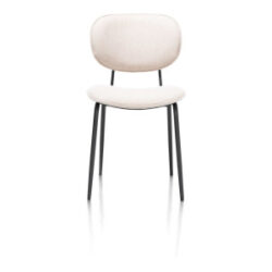 Lexi, eetkamerstoel - zwart frame (ROB) - stof Ponti - Creme