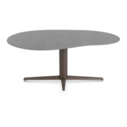 Saluti, table organic 180 X 120 cm. - pied central - steelbrown - Anthracite