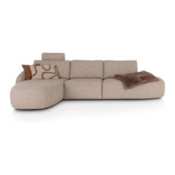 MERANO - Longchair links ronde arm - 1 zits zonder armen - ottomane small rechts
