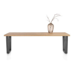 Nyborg, eetkamertafel 230 x 100 cm - rechte zijkant - V-poot geheel metaal