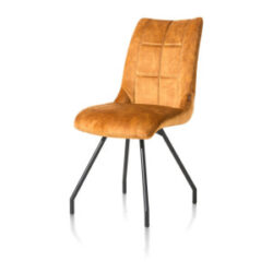 Mischa, chaise - 4 pieds + poignee - tissu karese - Jaune ocre