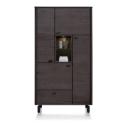 Livada, armoire 110 cm - 4-portes + 1-tiroir + 2-niches - onyx