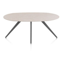 Saluti, eetkamertafel ellips 180 x 105 cm. - 4 poot - graphiet - Light sand