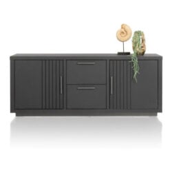 Pavie, dressoir 175 cm - 2-deuren + 2-laden - castle black