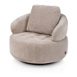 Borgia, draaifauteuil small - rond 100 cm - Champagne