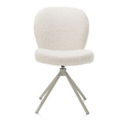 Jaxon, chaise - pietement Silk Grey - pivotante - tissu Brioni - ivoire
