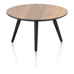 Maze, salontafel rond 60 cm - hoogte 32 cm - Railway brown