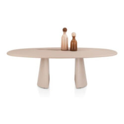 Lund, table ovale 240 x 120 cm. - stone-skin - pied cone - Desert