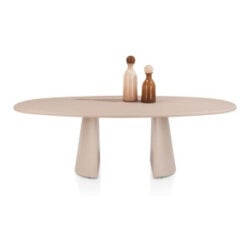 Lund, eetkamertafel ovaal 240 x 120 cm. - stone-skin - cone poot - Desert