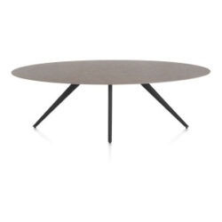 Saluti, eetkamertafel ellips 240 x 110 cm. - 4 poot - rough off black - Lava