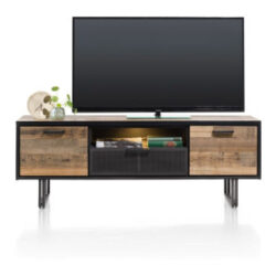 Avalon, buffet bas 180 cm - 2-portes + 1-tiroir + 1-niche (+ LED) - Driftwood