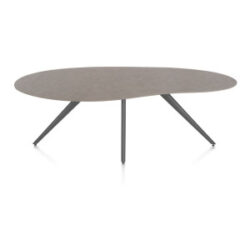 Saluti, eetkamertafel organisch 210 x 120 cm. - 4 poot - graphiet - Lava
