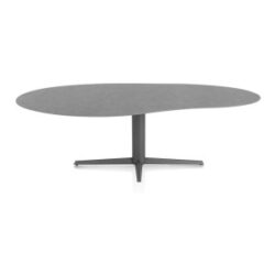 Saluti, eetkamertafel organisch 240 X 120 cm. - centrale teenpoot - grafiet - Antraciet