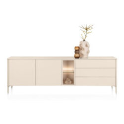 Trentino, Dressoir 240 cm. - 2-deuren + 3-laden + 2-niches - Creme