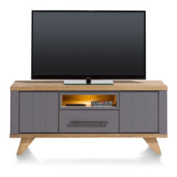 Jardin, buffet bas 140 cm - 1-tiroir + 1-niche + 2-portes rabattantes (+ LED) - Anthracite