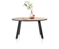 Avalox, eetkamertafel rond 150 x 120 cm - kleur naturel - 4 poot