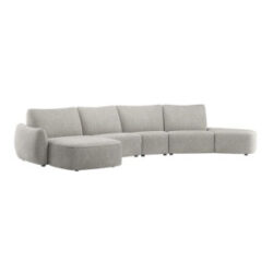 OLVERA - longchair links - 1 zits zonder armen - triangel element met rug - curved ottomane rechts