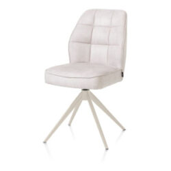Bell, eetkamerstoel - creme frame - draaibaar - pocket - stof calabria - Kiezel