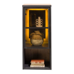 Avalon, hang- en staand mogelijk - element 45 cm - 1-glasdeur +1-niche (+ LED) - natural