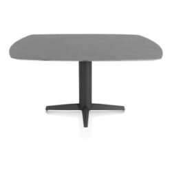 Saluti, eetkamertafel ovaal 150 X 105 cm. - centrale teenpoot - rough off black - Antraciet