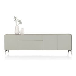 Noon, dressoir 240 cm - 3-deuren + 2-laden - bovenblad in HPL light grey
