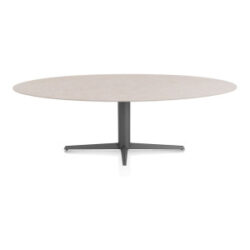 Saluti, eetkamertafel ellips 240 X 110 cm. - centrale teenpoot - grafiet - Light sand