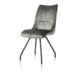 Mischa, chaise - 4 pieds + poignee - tissu karese - Olive