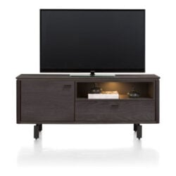 Livada, lowboard 140 cm - 1-deur + 1-klep + 1-niche - onyx