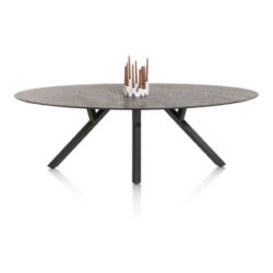 Minato, eetkamertafel - ellips - 240 x 110 cm. - Lichtgrijs