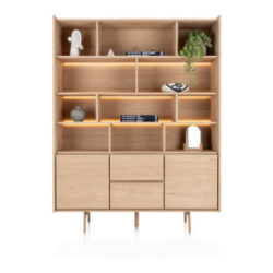 Valgard, buffet 160 cm - 2-deuren + 2-laden + 11-niches (+ LED)