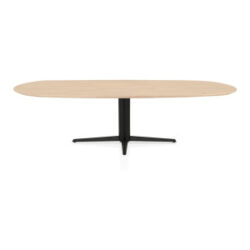 Caletta, eetkamertafel ovaal 270 x 110 cm. - eiken blad - centrale teenpoot zwart - Natural