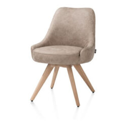 Rocco, eetkamerstoel - draaibaar + pocket - naturel eiken - stof Oregon - beige