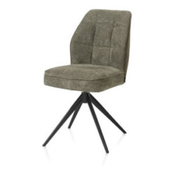 Bell, chaise - pi&eacute;tement noir - pivotante - confort ressorts - combi Calabria/Vada - vert mousse