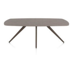 Saluti, eetkamertafel ovaal 210 x 105 cm. - 4 poot - steelbrown - Lava
