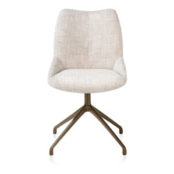 Mats, eetkamerstoel - draaibaar - steelbrown - Luton - Creme