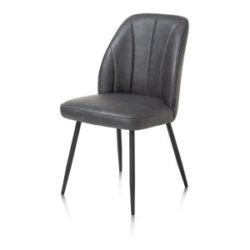 Leo, chaise - cadre rough off black - tissu Pala (knock down) - Anthracite