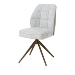 Bell, eetkamerstoel - steelbrown frame - draaibaar - pocket - combi Calabria/Vada - Olijf